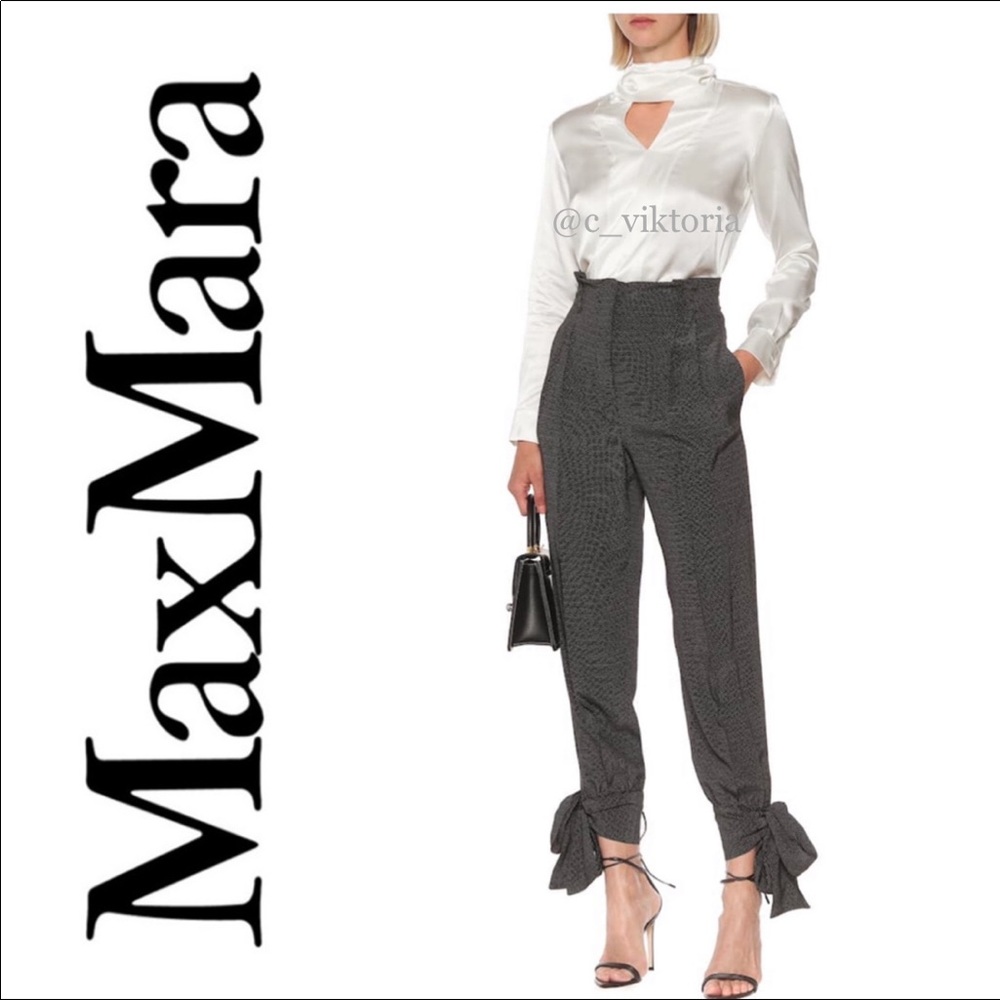 🌟HOST PICK🥂🖤NWT MAX MARA 100%SILK ATENIO PAPERBAG PANTS MADE IN ITALY 🇮🇹